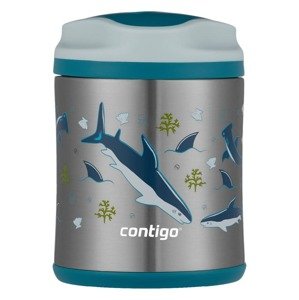 Dětská závitová jídelní termoska CONTIGO Kids Food Jar 300 ml - žraloci