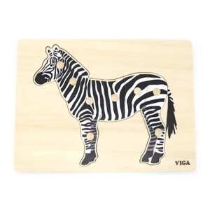 Dřevěná montessori vkládačka - zebra Viga