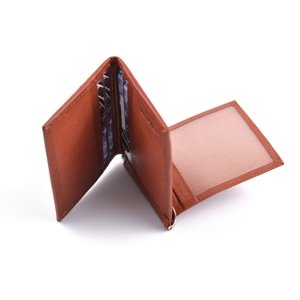 Pánská kožená peněženka-dolarka s pérkem a doklady rezavá hnědá, 11 x 0 x 8 (SB00-SC845-13KUZ)
