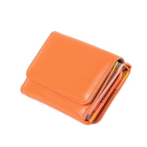 Dámská kožená peněženka s barevným vnitřkem oranžová, 9 x 17 x 12 (SB00-CO573-96KUZ)