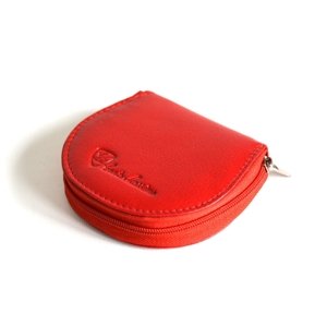 Peněženka na drobné se zipem malá kožená červená, 9 x 2 x 9 (SV00-1715.077-00KUZ)