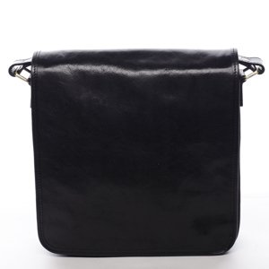 Pánská kožená stylová taška s překlopem Ernest, černá
