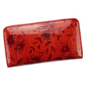 Luxusní dámská kožená peněženka Esma flower, červená