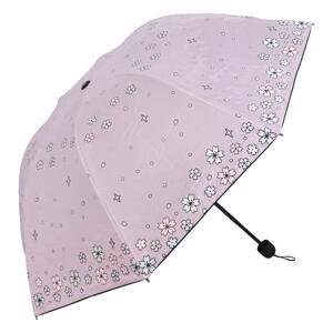 Deštník s kytičkami měnící barvu Glorie, růžový