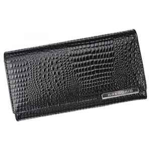 Luxusní dámská kožená peněženka s hadím vzorem Gregorio Sissi, černá