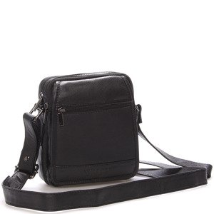 Pánská kožená dokladová taška přes rameno WILD X1, černá