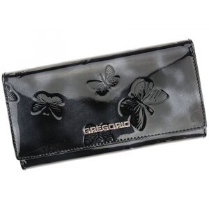 Luxusní dámská kožená peněženka s motýlkovým vzorem Anndree, černá