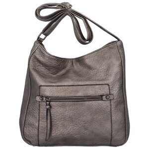 Prostorná a praktická dámská koženková taška na rameno Amada, stříbrná