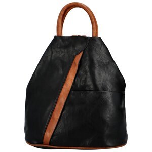Dámský koženkový batůžek s asymetrickými kapsami Novala, černá