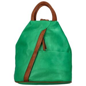 Dámský koženkový batůžek s asymetrickými kapsami Novala, zelená