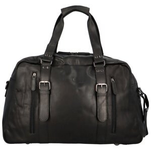 Luxusní cestovní kožená taška Greenwood travel Sam, černá