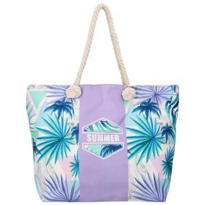 Prostorná plážová taška Tropy, fialová