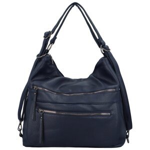 Praktický dámský koženkový kabelko-batoh Alexia, modrá