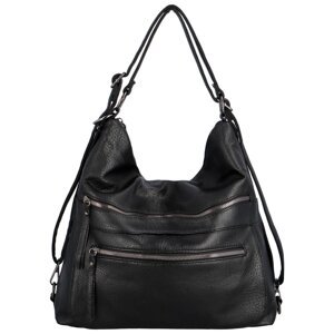 Praktický dámský koženkový kabelko-batoh Alexia, černá
