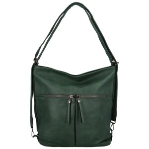 Trendy dámský koženkový kabelko-batoh Renee, zelená