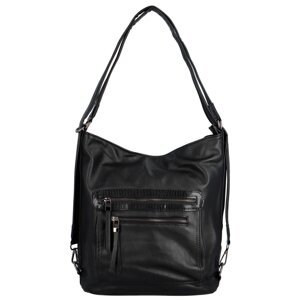 Módní dámský koženkový kabelko-batoh Flora, černá