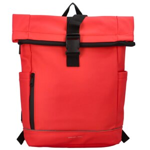 Trendy studentský roll-top batoh Servalen, červený