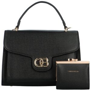 Set krásné dámské kabelky do ruky s peněženkou Scalitta, černá