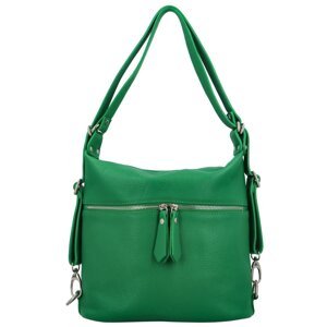 Stylový dámský kožený kabelko-batoh přes rameno Fredda, zelená