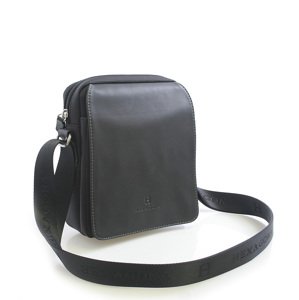 Černá pánská kožená taška přes rameno Hexagona 299162