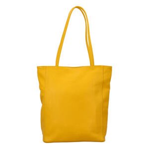 Dámská kožená kabelka přes rameno žlutá - ItalY Nooxies