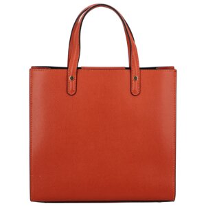 Dámská kožená kabelka do ruky cihlově červená - Delami Silvia