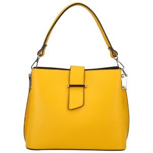 Dámská kožená kabelka do ruky žlutá - ItalY Auren