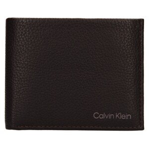 Pánská kožená peněženka Calvin Klein Delne - tmavě hnědá