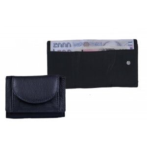 Malá kožená peněženka D-124 černá