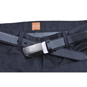 Pánský kožený pásek černý 35-020-1PS-60 90 cm