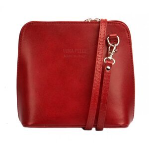 Malá dámská kožená kabelka 133 červená