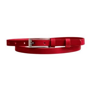 Dámský kožený úzký pásek 15-1-93 červený 90 cm