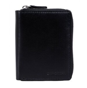 Kožená zipová peněženka černá 100001-Z (celá na zip)