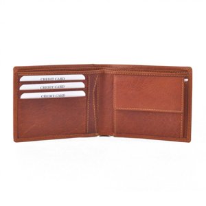 Pánská tenká kožená peněženka 5205 ANDORA COGNAC