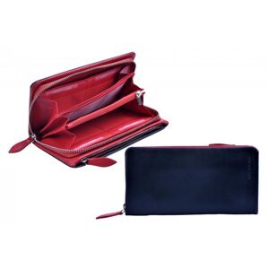 Kožená dámská peněženka s kapsou na mobil 3790 černá + červená