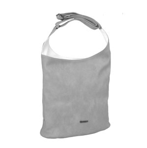 Dámská koženková kabelka 3654 světle šedá + bílá