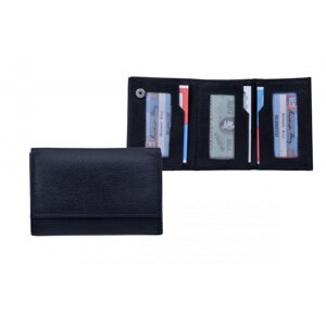 Pánská malá kožená černá peněženka na drobné a bankovky 6065