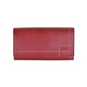 Dámská červená kožená velká peněženka SG-07