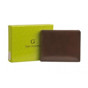 Pánská peněženka zipová kapsa na drobné na drobné GF-011 hnědá