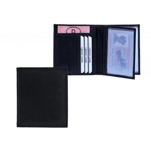Kožené pouzdro na doklady s přihrádkou na bankovky černé A-1257 poslední kus