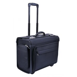 Textilní pilotní kufr na kolečkách 2871-01 černý
