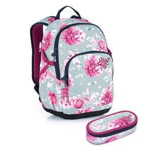 Studentský batoh s květinami YOKO 21030 SET SMALL