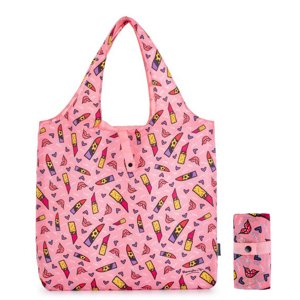 Skládací nákupní taška na zip SHOPPING BAG 22 G PINK - barevná kabelka