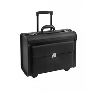 Textilní pilotní kufr na kolečkách 2893-01 černý