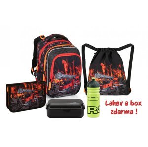 Školní set pro prvňáčky batoh Hasiči BETA 23 B (batoh + penál + sáček + zelená lahev + černý box)
