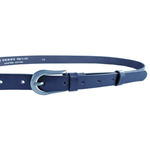 Dámský kožený úzký pásek 178-56 tmavě modrý 85 cm