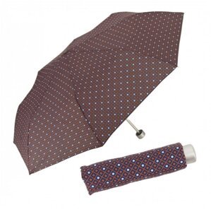 Mini Light Fashion dámský skládací lehký deštník 722165CZ30 tmavě modrý + oranžová mřížka