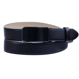 Pánský kožený pásek AUTOMAT 35-020-A17-60 černý 110 cm