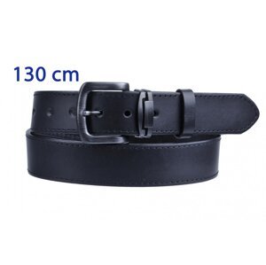 Pánský kožený černý pásek 9-1-60 obvod pasu 130 cm - dlouhý 130 cm