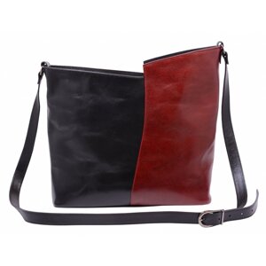 Dámská velká kožená kabelka 101151.3050 černá + červená